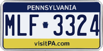 PA license plate MLF3324