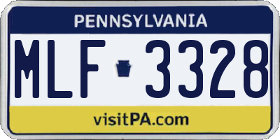 PA license plate MLF3328