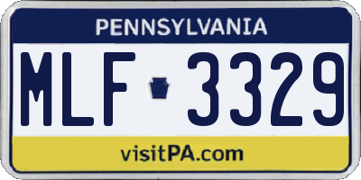 PA license plate MLF3329