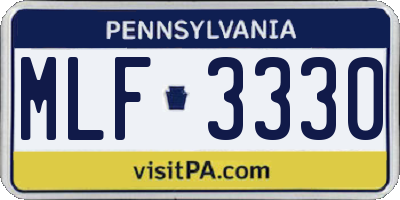 PA license plate MLF3330