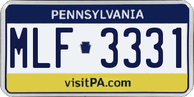 PA license plate MLF3331