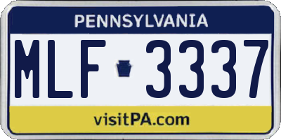 PA license plate MLF3337