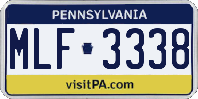 PA license plate MLF3338