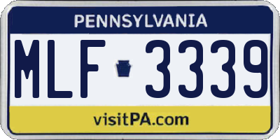 PA license plate MLF3339