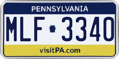 PA license plate MLF3340