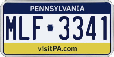 PA license plate MLF3341