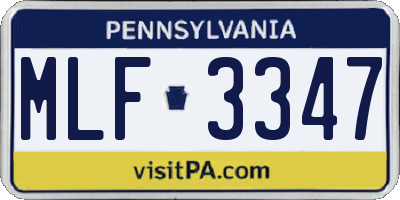 PA license plate MLF3347