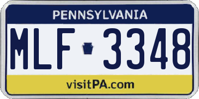 PA license plate MLF3348