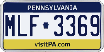 PA license plate MLF3369