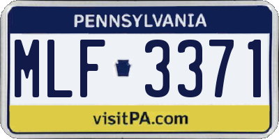 PA license plate MLF3371