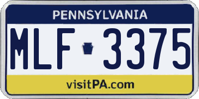 PA license plate MLF3375