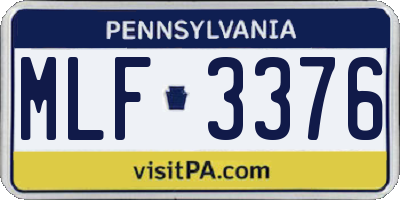 PA license plate MLF3376