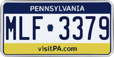 PA license plate MLF3379