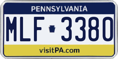 PA license plate MLF3380