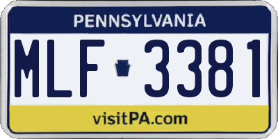 PA license plate MLF3381