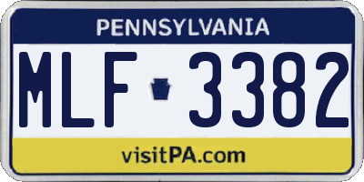 PA license plate MLF3382