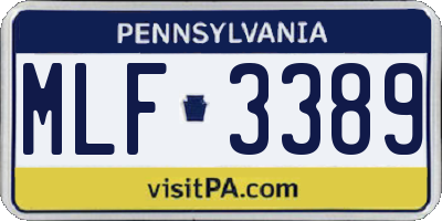 PA license plate MLF3389