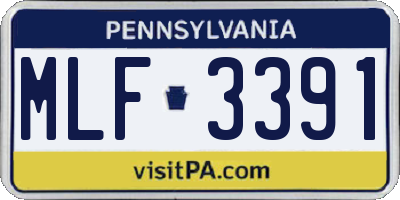 PA license plate MLF3391