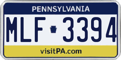 PA license plate MLF3394