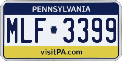 PA license plate MLF3399