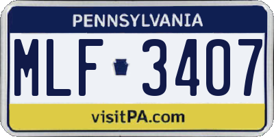 PA license plate MLF3407