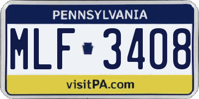 PA license plate MLF3408