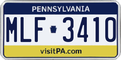 PA license plate MLF3410