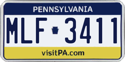 PA license plate MLF3411