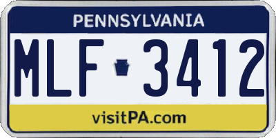 PA license plate MLF3412