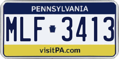 PA license plate MLF3413