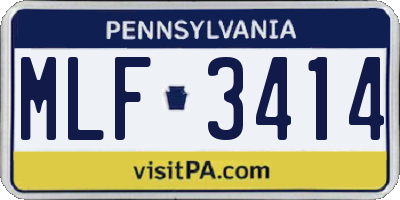 PA license plate MLF3414