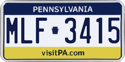 PA license plate MLF3415