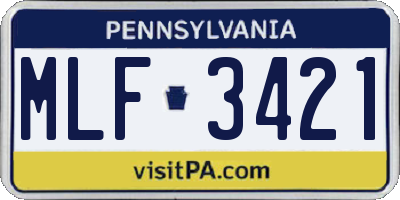 PA license plate MLF3421