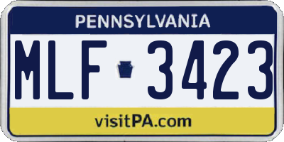 PA license plate MLF3423