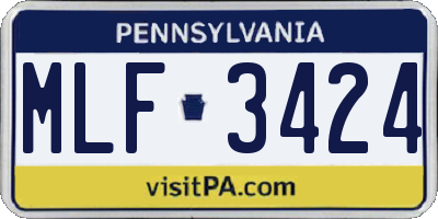 PA license plate MLF3424