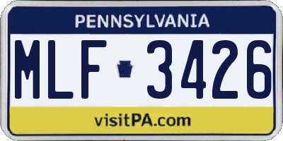 PA license plate MLF3426