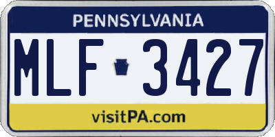 PA license plate MLF3427