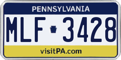 PA license plate MLF3428