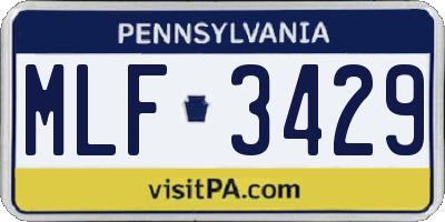 PA license plate MLF3429