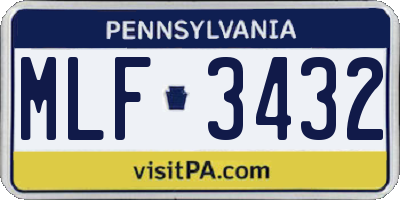 PA license plate MLF3432