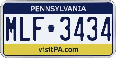 PA license plate MLF3434