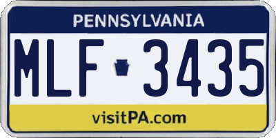 PA license plate MLF3435