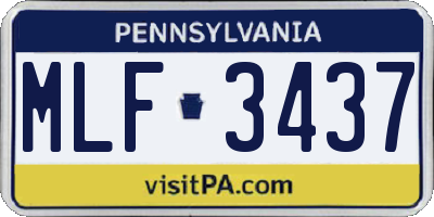 PA license plate MLF3437