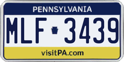 PA license plate MLF3439