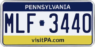 PA license plate MLF3440