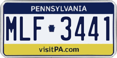 PA license plate MLF3441