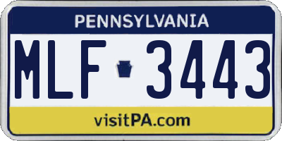 PA license plate MLF3443
