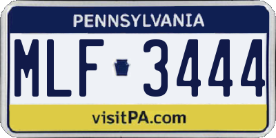 PA license plate MLF3444