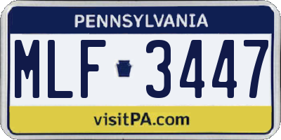 PA license plate MLF3447