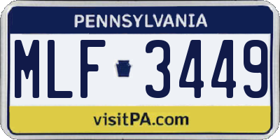 PA license plate MLF3449